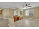 Light-filled entryway with built-in desk and access to other rooms at 2360 Hardin Ridge Dr, Henderson, NV 89052