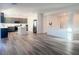 Modern kitchen with gray cabinets and island at 629 Soaring Wings Ave, Las Vegas, NV 89183