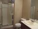 Bathroom with shower stall, toilet and vanity at 3817 Bella Legato Ave, North Las Vegas, NV 89081