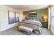 Spacious main bedroom with king-size bed and calming color scheme at 9376 Serene Harbor St # Lot 28, Las Vegas, NV 89178