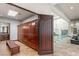 Elegant locker room with wooden cabinets and access to squash court at , Las Vegas, NV 89118