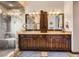 Elegant bathroom with double vanity and large shower at 9281 Ram Creek Ln, Las Vegas, NV 89178