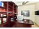 Home office with built-in shelves and large desk at 9101 Alta Dr # 507, Las Vegas, NV 89145