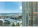 Panoramic city views from a high-floor condo, including a stadium and airport at 135 E Harmon Ave # 2104, Las Vegas, NV 89109