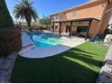 Inviting pool with a spacious patio and covered seating area at 3032 Stern Dr, Las Vegas, NV 89117