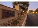 Entrance to Mirador community with signage at 7438 Desertscape Ave, Las Vegas, NV 89178