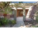 Covered entryway with arched detail and a walkway at 531 Hagens Aly, Mesquite, NV 89027