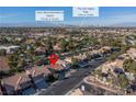 Aerial view showing home's location near Harry Reid Airport and the Las Vegas Strip at 81 Myrtle Beach Dr, Henderson, NV 89074