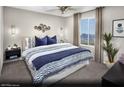 Spacious primary bedroom with mountain views and a king-size bed at 5675 Spellbinding St # Lot 6, Las Vegas, NV 89148