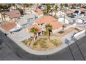 An aerial view of a two-story home in a residential neighborhood at 321 Simon Bolivar Dr, Henderson, NV 89014