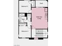 Third-floor plan featuring two bedrooms, a bathroom, and a multi-gen living space at 633 N Water St, Henderson, NV 89015