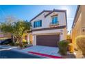 Two-story house with brown garage door and fire hydrant nearby at 7533 Luna Bella Ave, Las Vegas, NV 89179