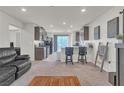 Modern kitchen with dark cabinets and granite countertops at 4935 Enlightenment St, Las Vegas, NV 89130