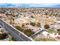 Aerial view of expansive property with equestrian facilities at 3910 E Russell Rd, Las Vegas, NV 89120