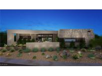 Modern home exterior with desert landscaping at 7349 Olive Creek Ct, Las Vegas, NV 89117