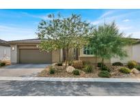 Single story home with attached garage and landscaping at 5119 E Long Leaf Ct, Pahrump, NV 89061