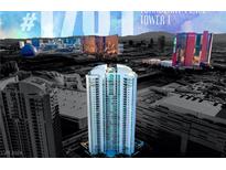 Aerial view of Turnberry Place Tower 1 in Las Vegas at 2877 Paradise Rd # 1701, Las Vegas, NV 89109