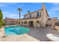 Sparkling pool with spacious patio area at 6754 Shelter Ln, Las Vegas, NV 89103