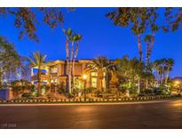 Luxury home with beautiful landscaping at night at 2994 San Lorenzo Ct, Henderson, NV 89052