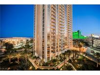 High rise building exterior with landscaping and city views at 125 E Harmon Ave # 1214, Las Vegas, NV 89109