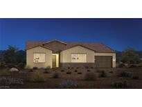 One-story home with terracotta tile roof and desert landscaping at 7108 Silver Palace St, Las Vegas, NV 89131
