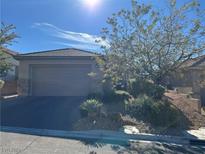 Single-story home with attached garage and desert landscaping at 2675 Lochleven Way, Henderson, NV 89044