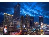 Aerial view of the Las Vegas Strip at night, showcasing the vibrant cityscape at 3750 S Las Vegas Blvd # 4507, Las Vegas, NV 89158