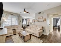 Spacious living room with comfortable sofas, a coffee table, and a large TV at 9000 Las Vegas Blvd # 1242, Las Vegas, NV 89123
