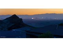 Stunning aerial view showcasing a city skyline and mountain backdrop at 31 Vista Outlook St, Henderson, NV 89011