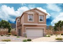 Two-story house with attached garage and landscaping at 1021 Ferodale Ave, North Las Vegas, NV 89084