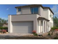 Two-story home with modern facade and attached garage at 1562 Rock Kestrel St, Las Vegas, NV 89138